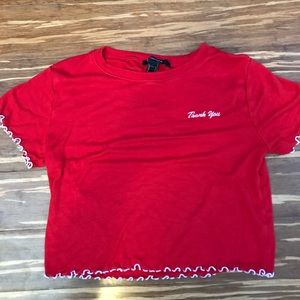 Red Forever 21 cropped tee!!!